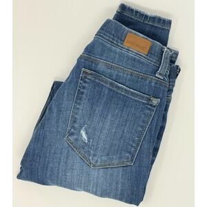 Judy Blue Jegging Jeans Pull On Size 5/27 Blue Medium Wash Distressed Skinny Fit